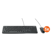 Logitech MK120 Toetsenbord en Muis QWERTY 3-Pack