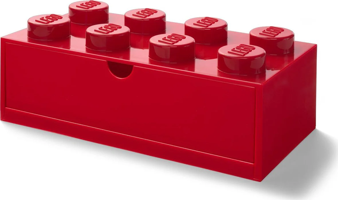 LEGO Bureaulade met 8 noppen - rood