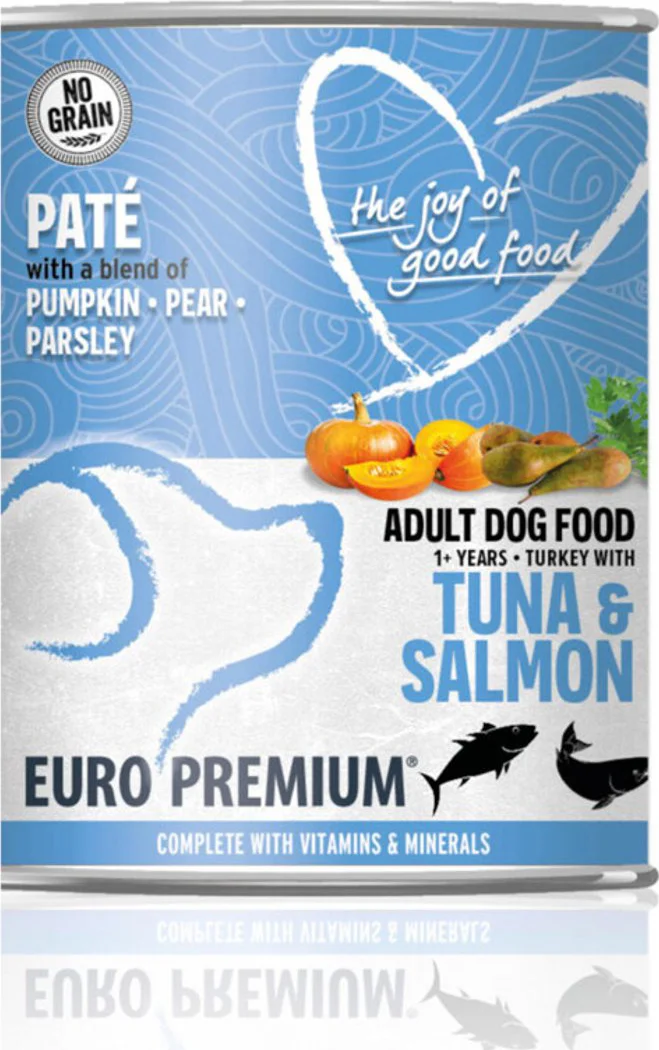 6x Euro-Premium Paté Adult Hondenvoer Nat Tuna & Salmon 400 gr