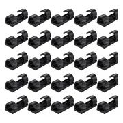 Kabelclips - 20 Stuks - Kabelhouder - Zwart - Zelfklevend - Kabelbinder - Kabel organiser - OXILO
