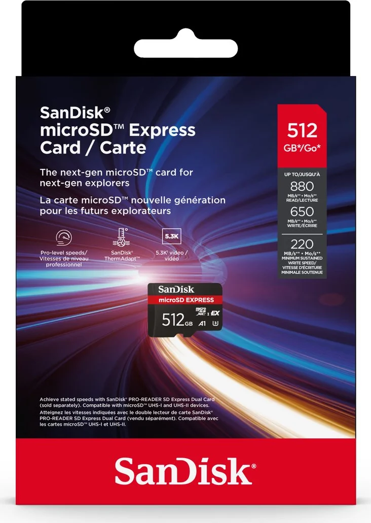 SanDisk MicroSD Express Card 512GB 650MB/s