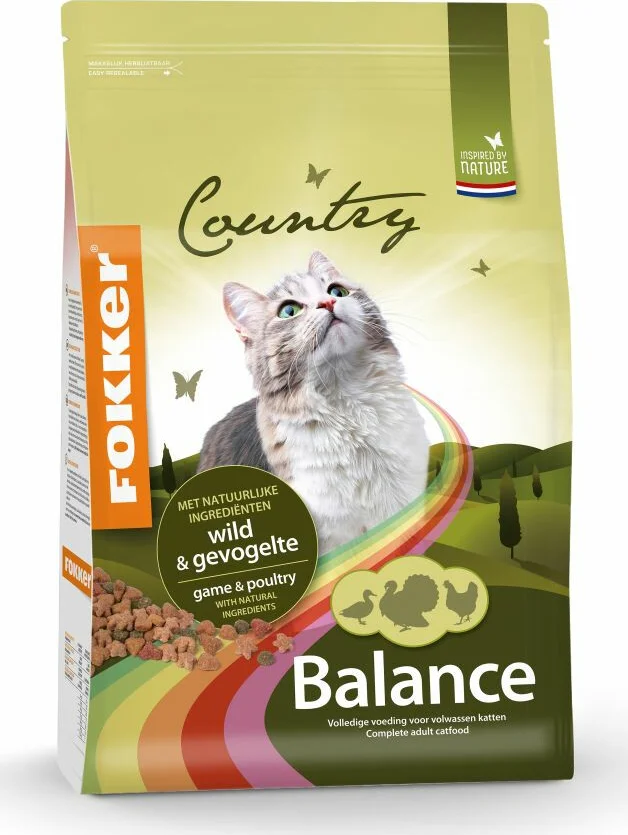 Fokker Country Balance Kattenvoer Wild en Gevogelte 10 kg