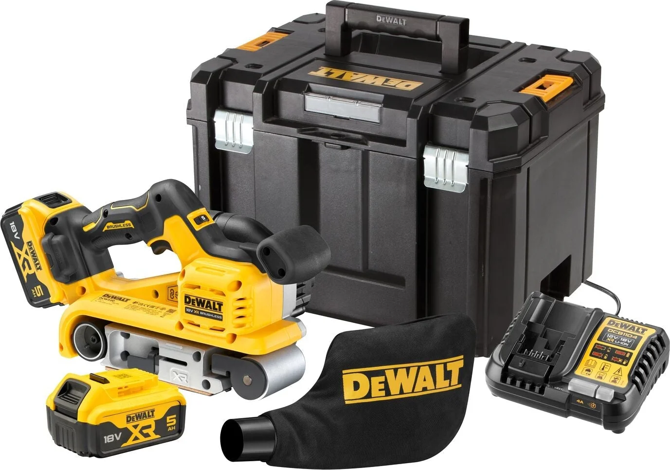 DeWALT DCW220P2 Accu bandschuurmachine 75x533mm 18V XR 5.0Ah in TSTAK
