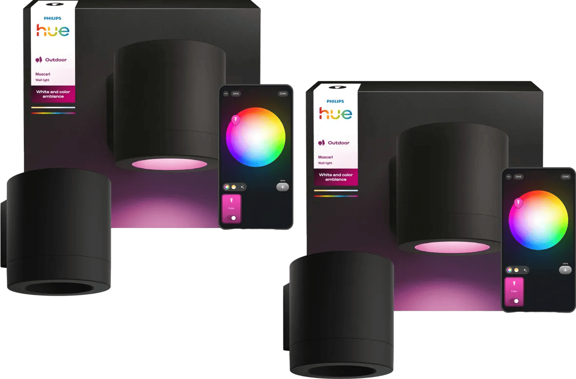 Philips Hue Muscari Muurspot Buiten Duo Pack