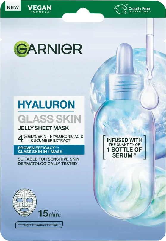 Garnier Hyaluron Glass Skin Jelly Sheet Mask 2ST