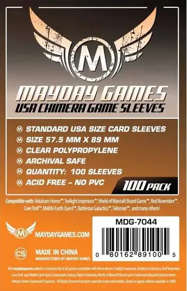 USA Chimera Game Sleeves 57.5x89 mm (100 pack) (Orange)