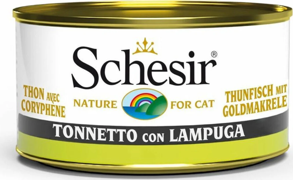 14x Schesir Katten Natvoer Blik Tonijn en Goudmakreel 85 gr