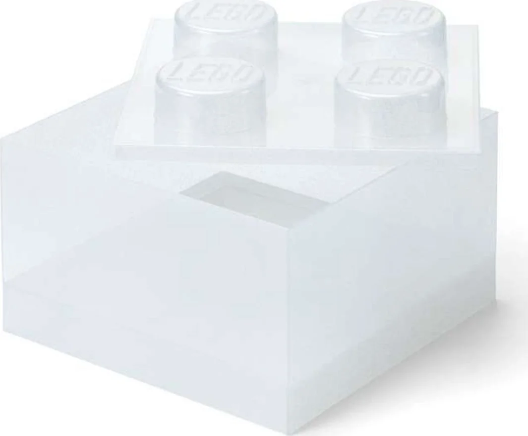 LEGO Witte doorzichtige opbergdoos in de vorm van een steen