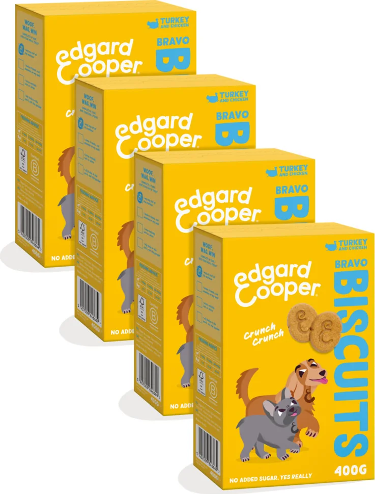 4x Edgard & Cooper Adult Biscuit Kalkoen & Kip 400 gr