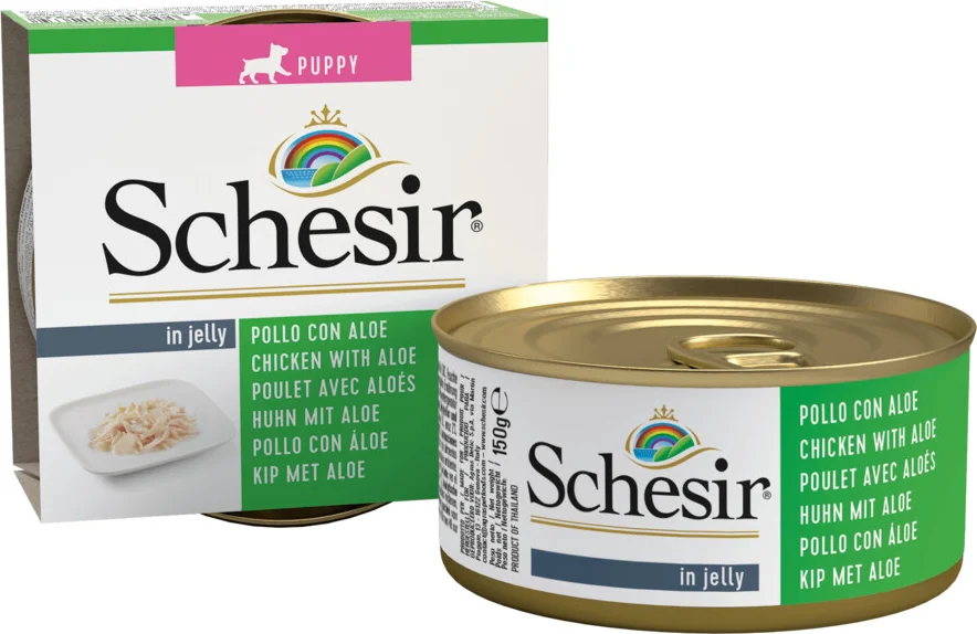Schesir Hondenvoer Puppy Kip Aloe in Gelei 150 gr