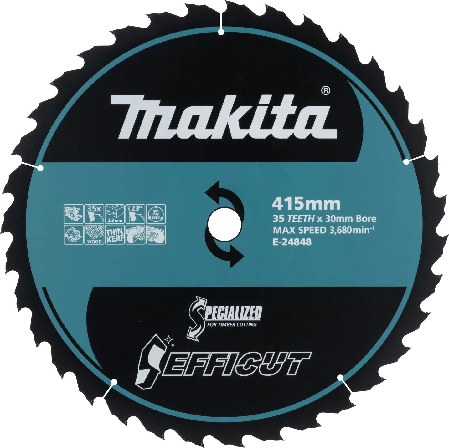 Makita Cirkelzaagblad voor hout | Efficut | Ø 415mm Asgat 30mm 35T - E-24848