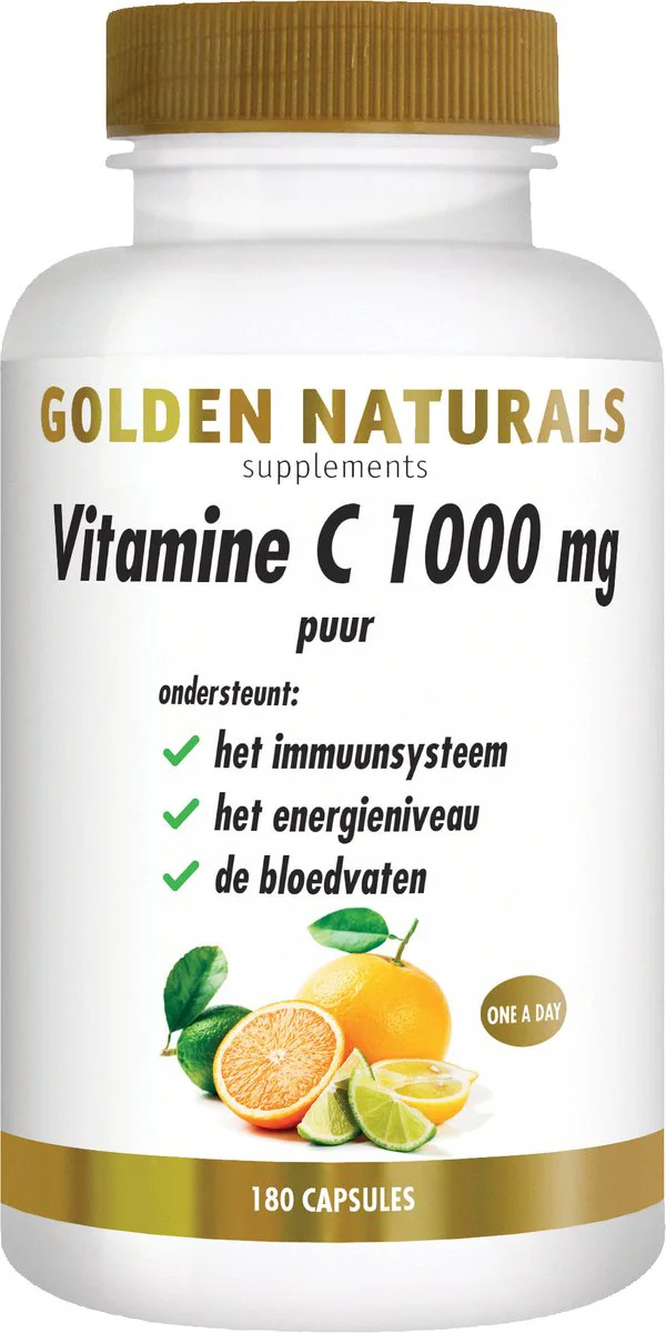Golden Naturals Vitamine C Puur 1000mg 180 vegacapsules