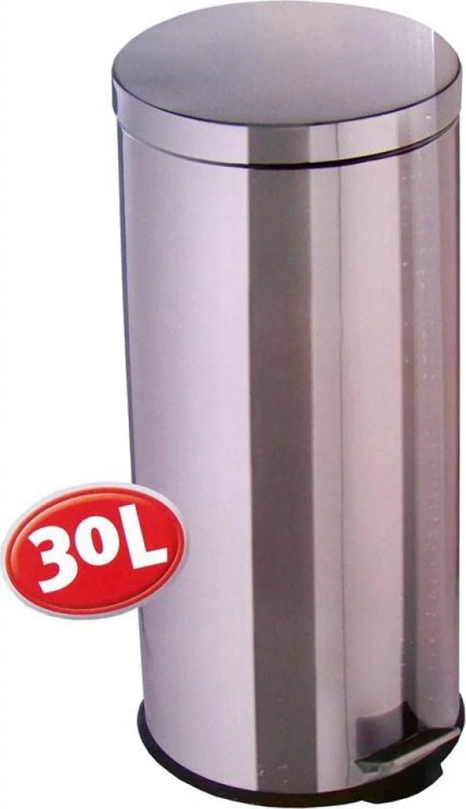 Pedaalemmer 30L - Prullenbak - RVS - Zilver