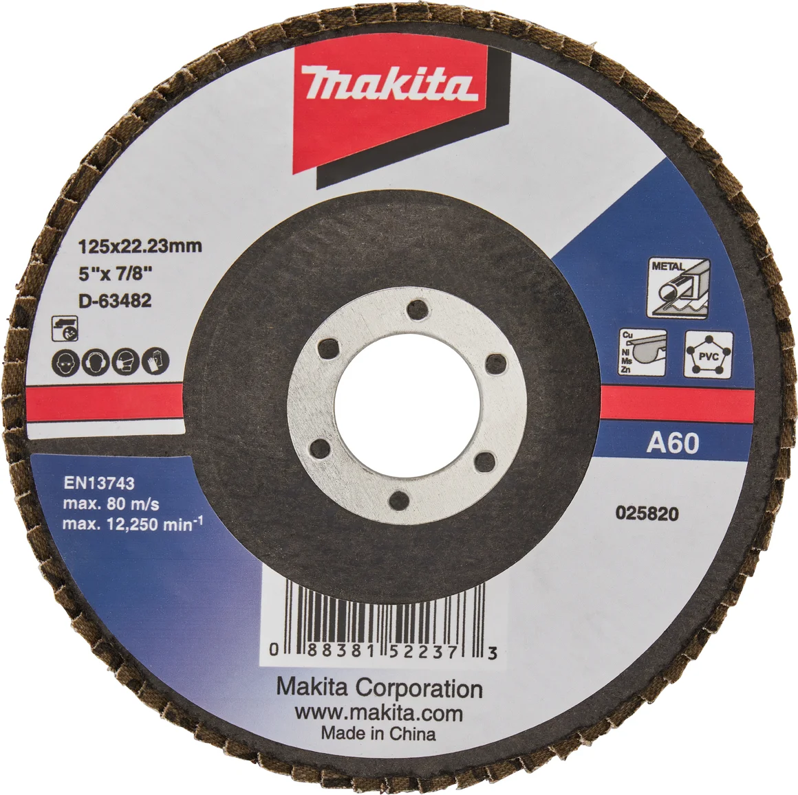 Makita D-63482 Lamellenschuurschijf A60 | 125 mm