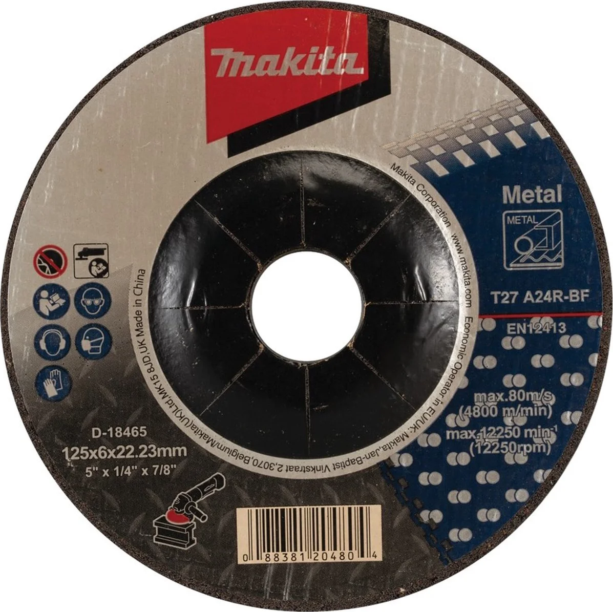 Makita D-18465-20 Afbraamschijf Staal | 125 x 22,23 x 6,0 mm | 20 stuks