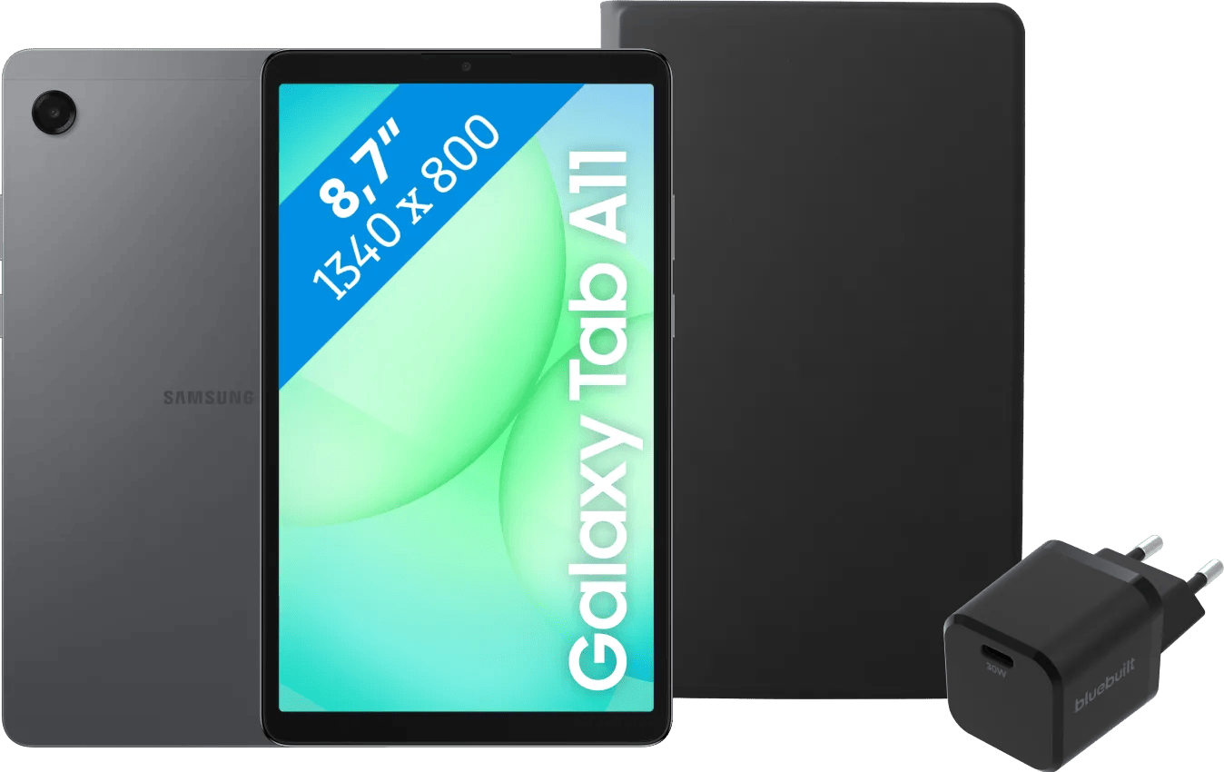 Samsung Galaxy Tab A11 8,7 inch 64GB Wifi + 4G Grijs + Basis Accessoirepakket