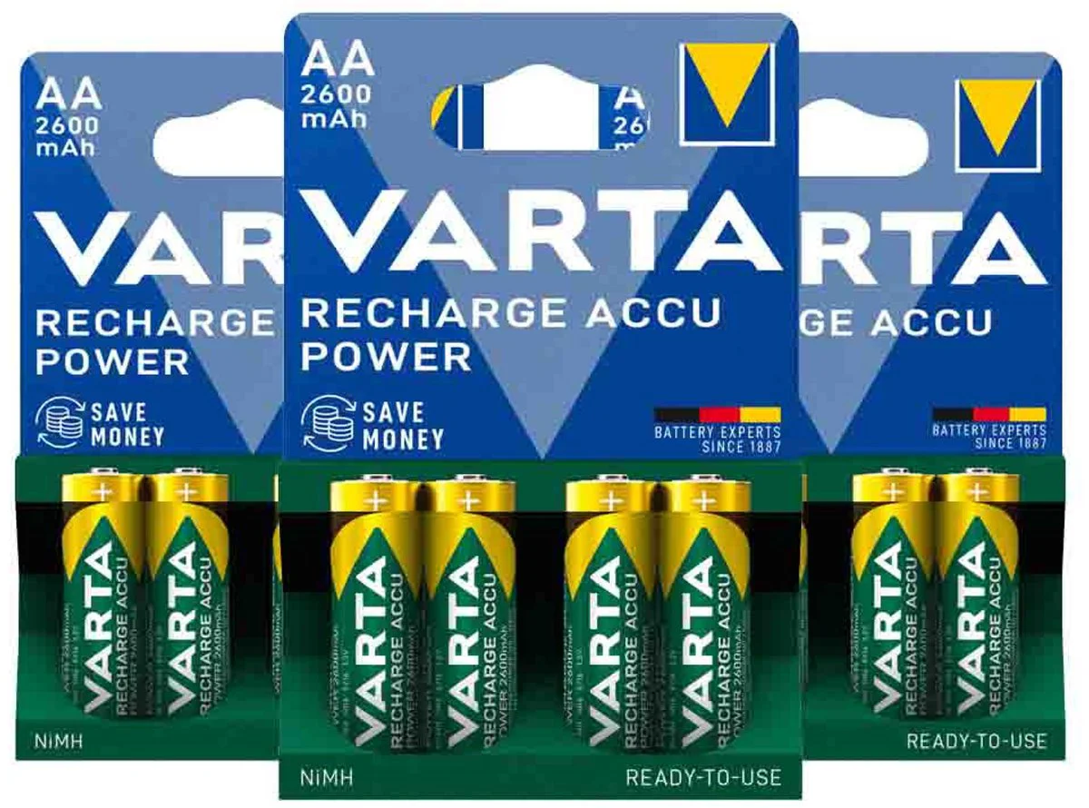 3x Varta Oplaadbare Batterijen AA 2600 mAh Blister 4 stuks