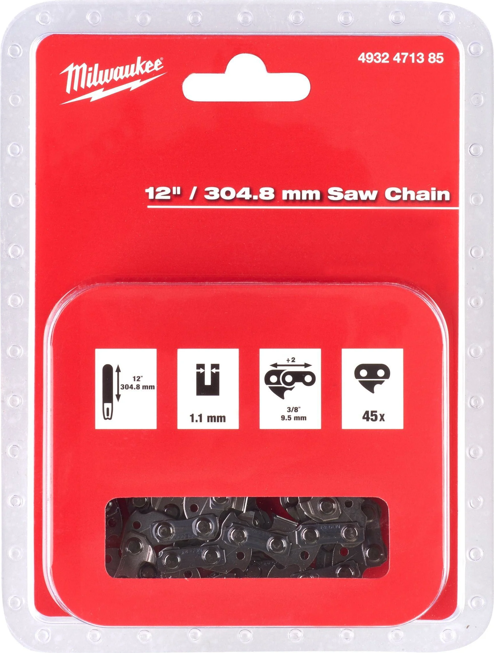 Milwaukee Ketting voor kettingzaag 3/8" x 304,8 x 1,1 - 4932471385