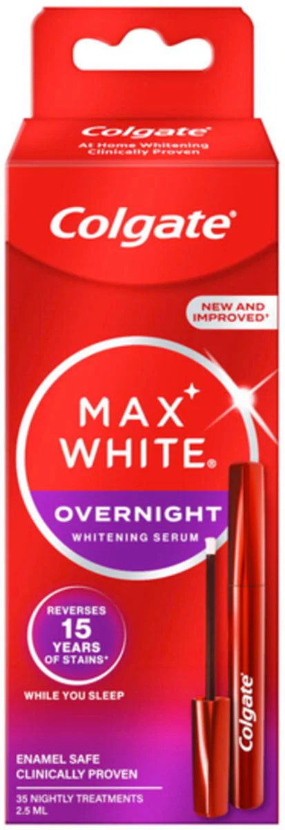 6x Colgate Max White Overnight Tanden Whitening Serum 2,5 ml