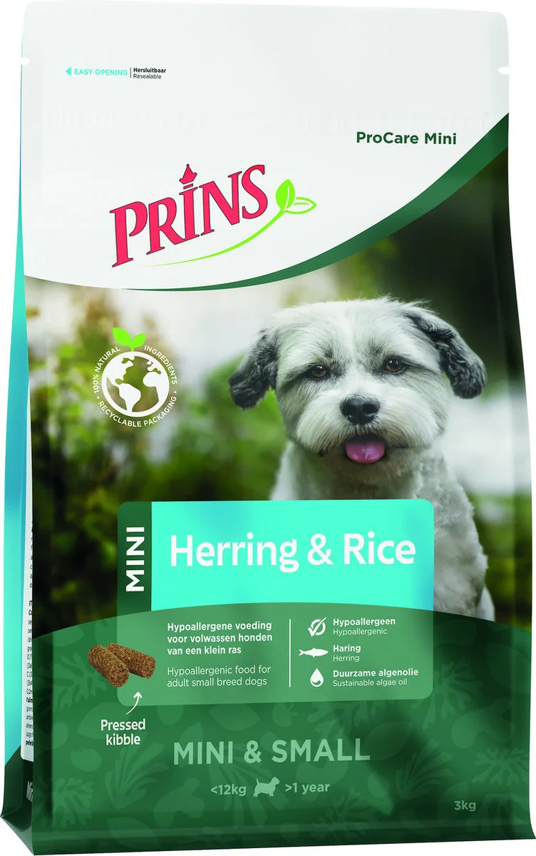 Prins ProCare Hypoallergeen Mini Haring & Rijst Hondenvoer 3 kg