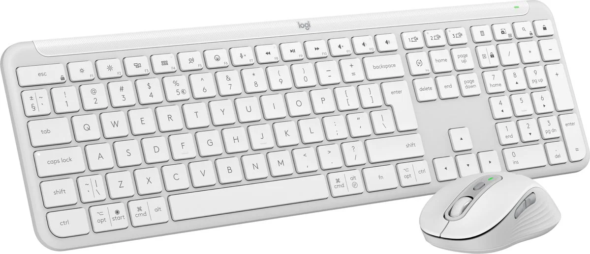 Logitech MK950 Signature Slim Draadloze Toetsenbord en Muis Combo Qwerty Wit