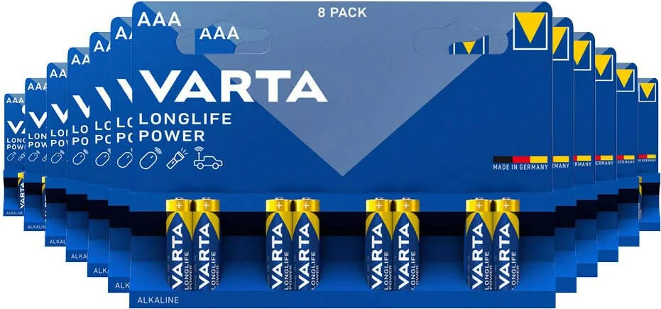 8x Varta Longlife Power Alkaline Batterijen AAA 8 stuks