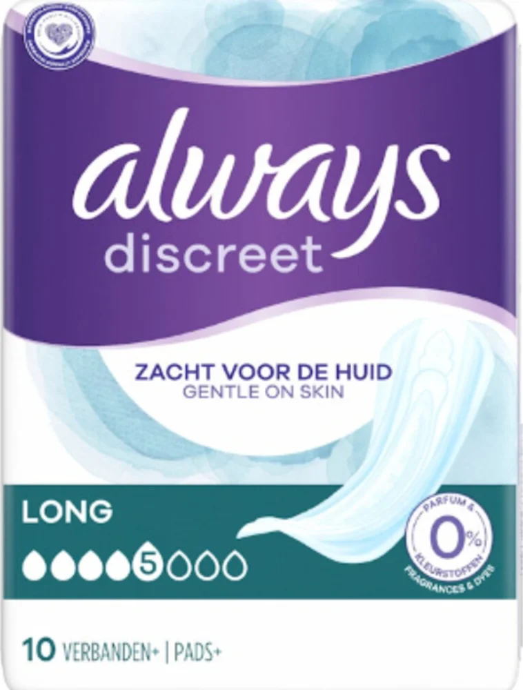 Always Inlegkruisje Discreet Lang 10 stuks