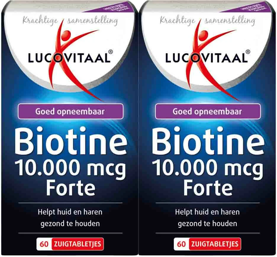 2x Lucovitaal Biotine 10.000 mcg Forte 60 zuigtabletten
