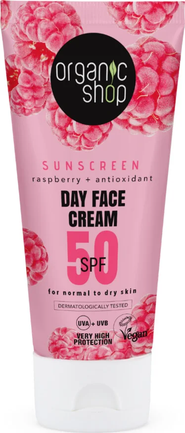 3x Organic Shop Zonnebrandcréme Gezicht SPF 50 Normale huid 50 ml