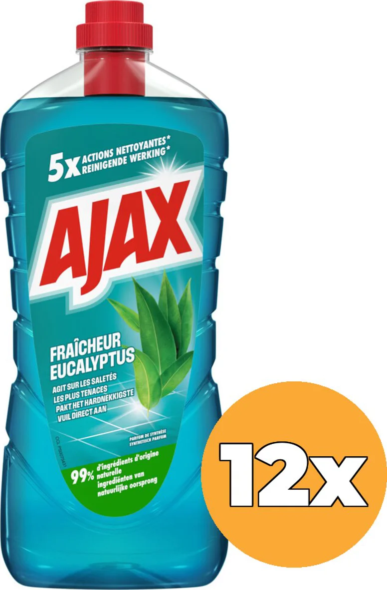 12x Ajax Allesreiniger Eucalyptus 1,25 liter