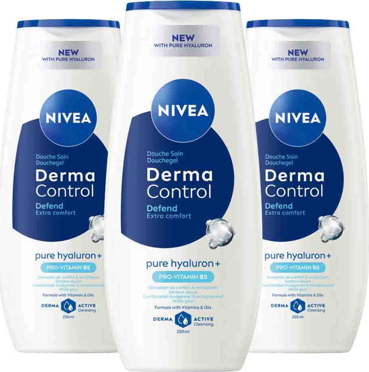 3x NIVEA Showergel Derma Control Defend 250ml