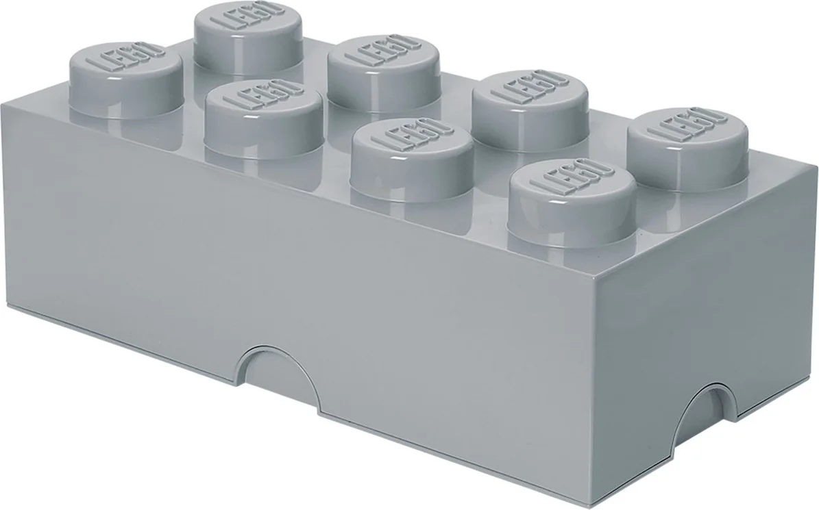 LEGO Opbergsteen met 8 noppen - steengrijs