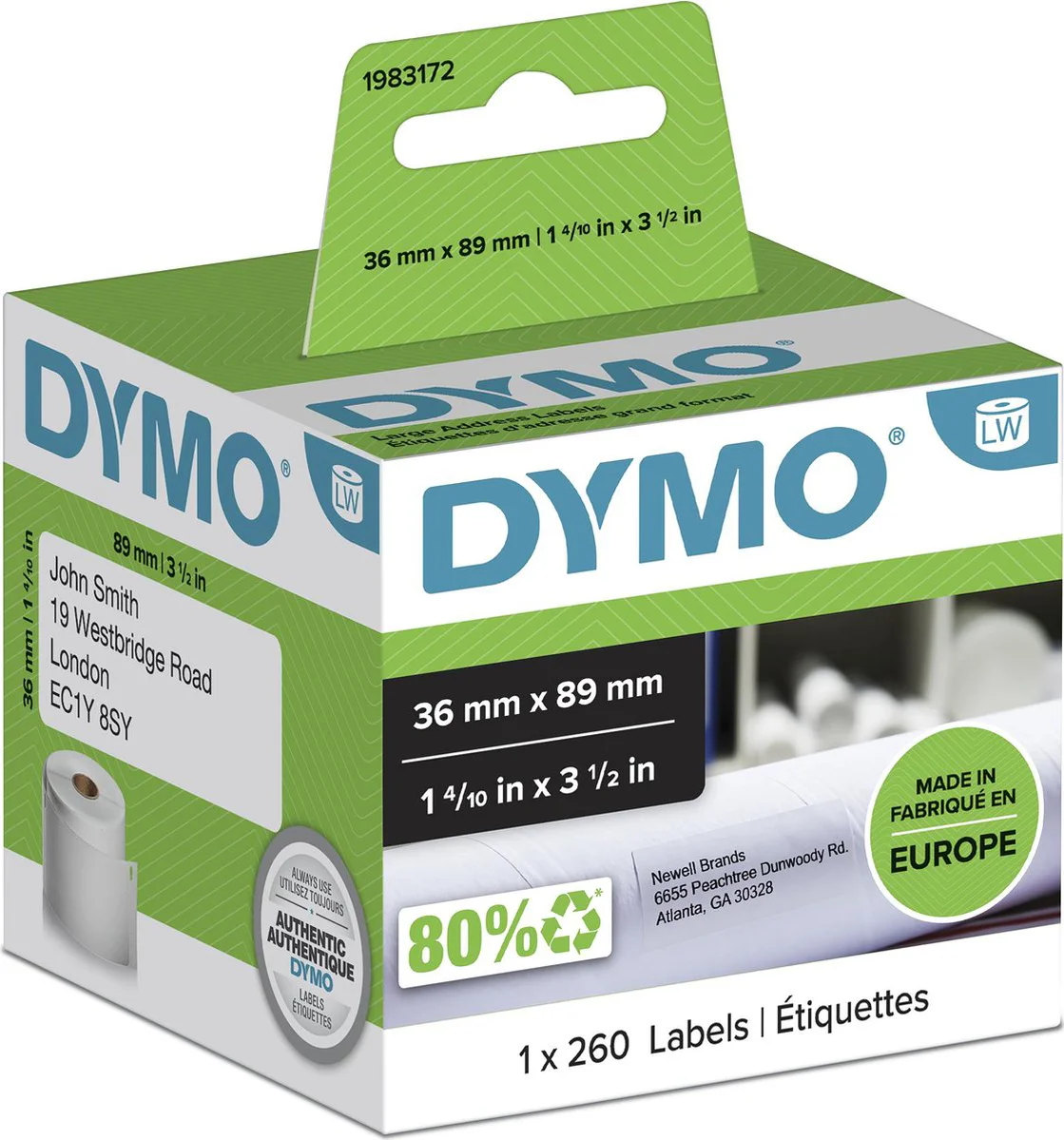 DYMO LabelWriter Adres Etiket 36x89mm 260 stuks