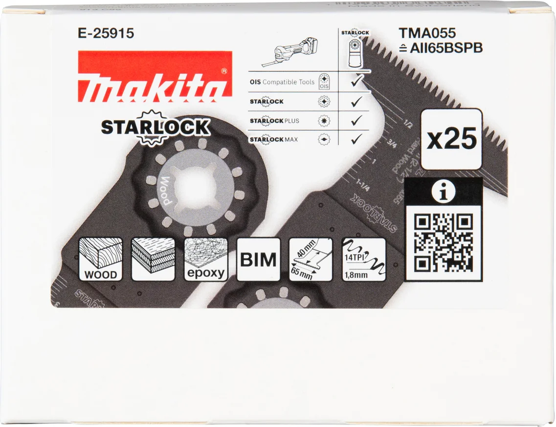 Makita E-25915 TMA055 Invalzaagblad 65x40mm hout 25 stuks