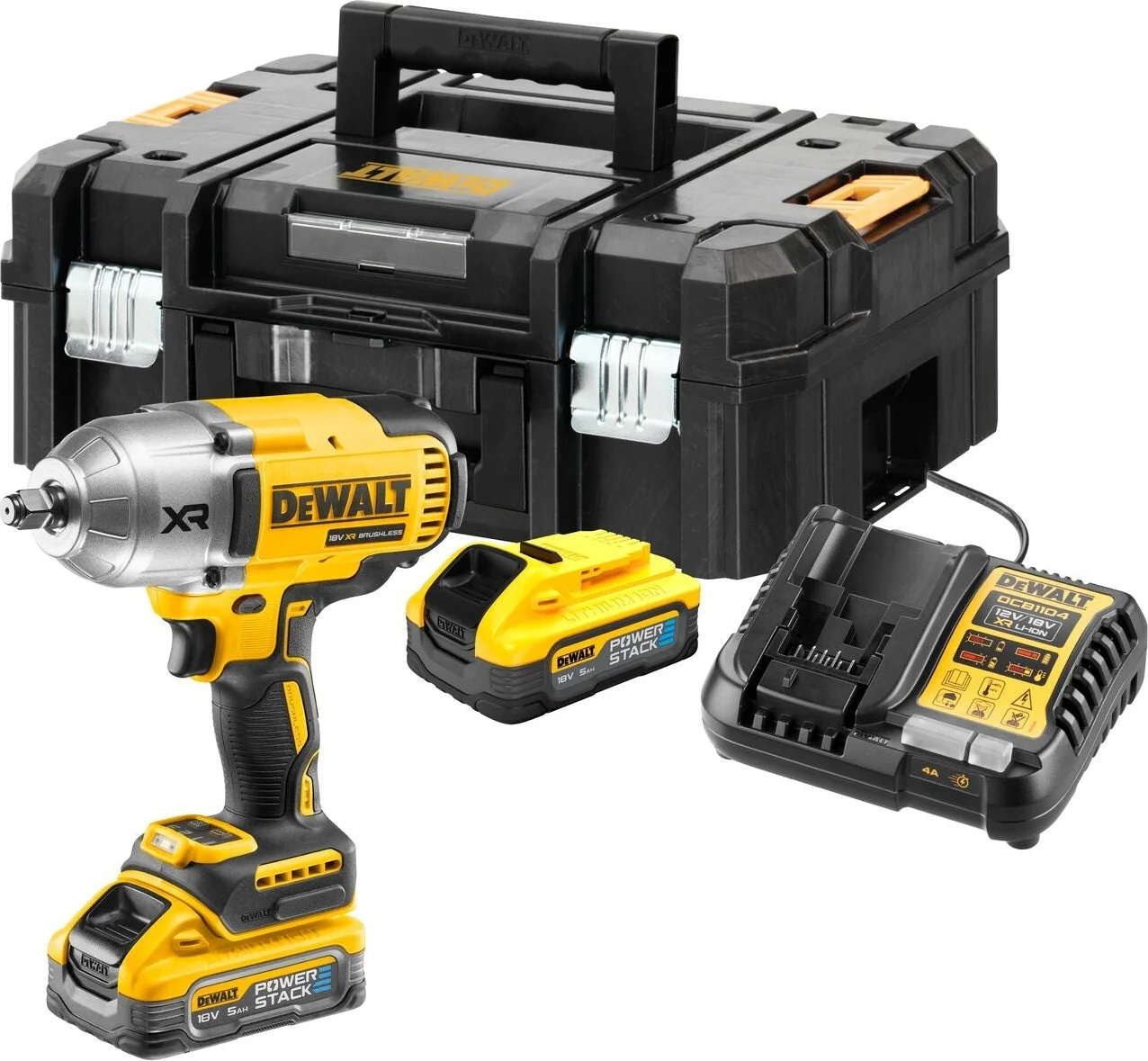 DeWALT DCF900H2T Accu slagmoersleutel 1400Nm 1/2" frictiering 18V XR POWERSTACK 5.0Ah in TSTAK