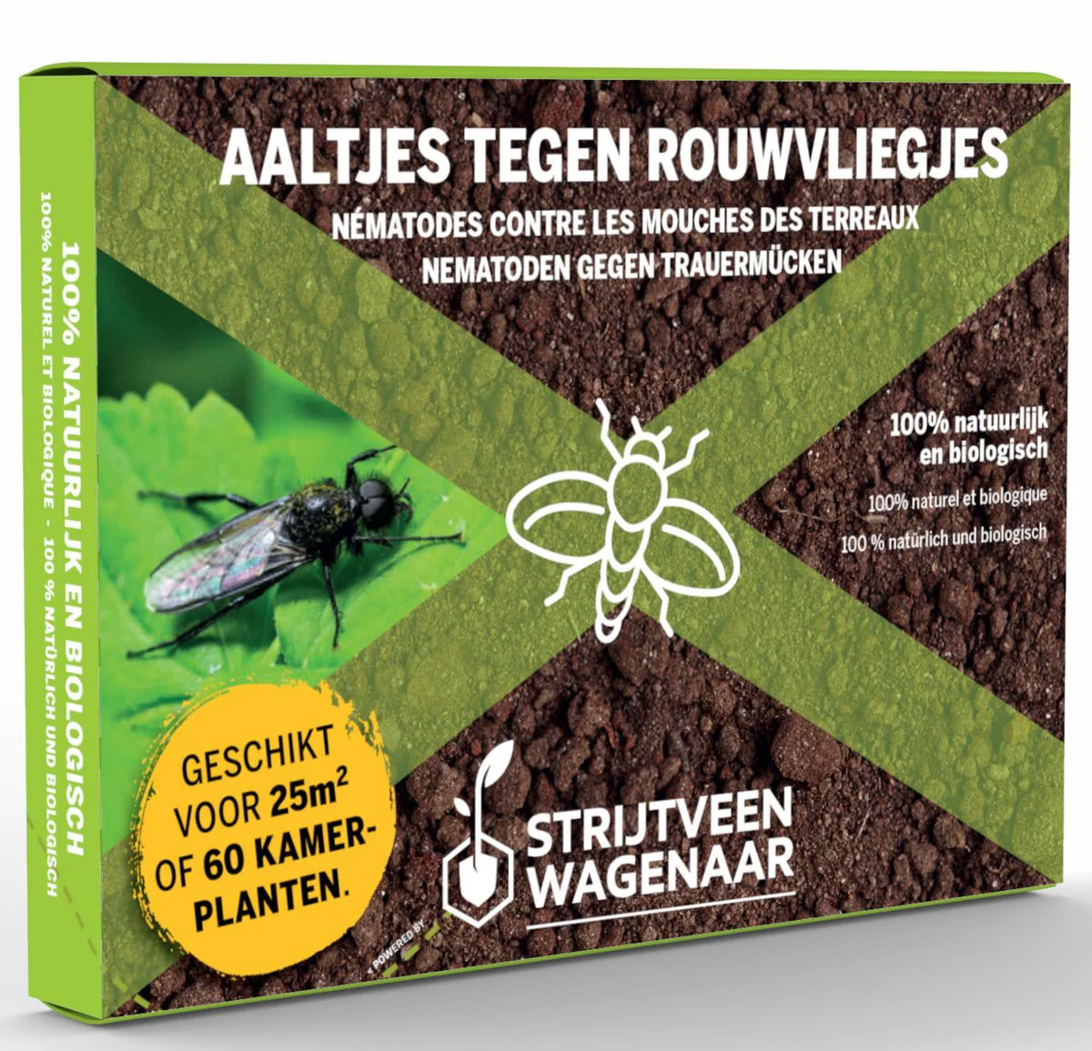 Aaltjes tegen Rouwvliegjes 25m² - Steinernema Feltiae - Nematoden tegen rouwvliegjes - Rouwvliegjes bestrijden - Afweermiddelen binnen