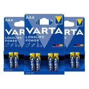 3x Varta Longlife Power Alkaline Batterijen AAA 4 stuks