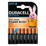 10x Duracell Alkaline Batterijen Optimum AAA 8 stuks