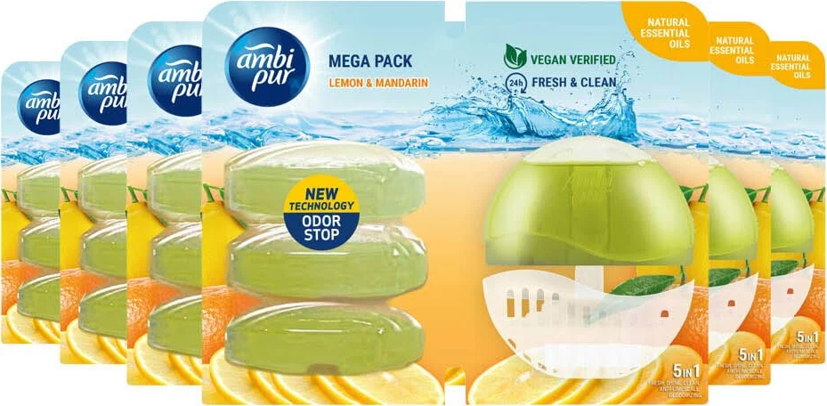6x Ambi Pur Toiletblok Mega Pakket Lemon & Mandarine 220ml