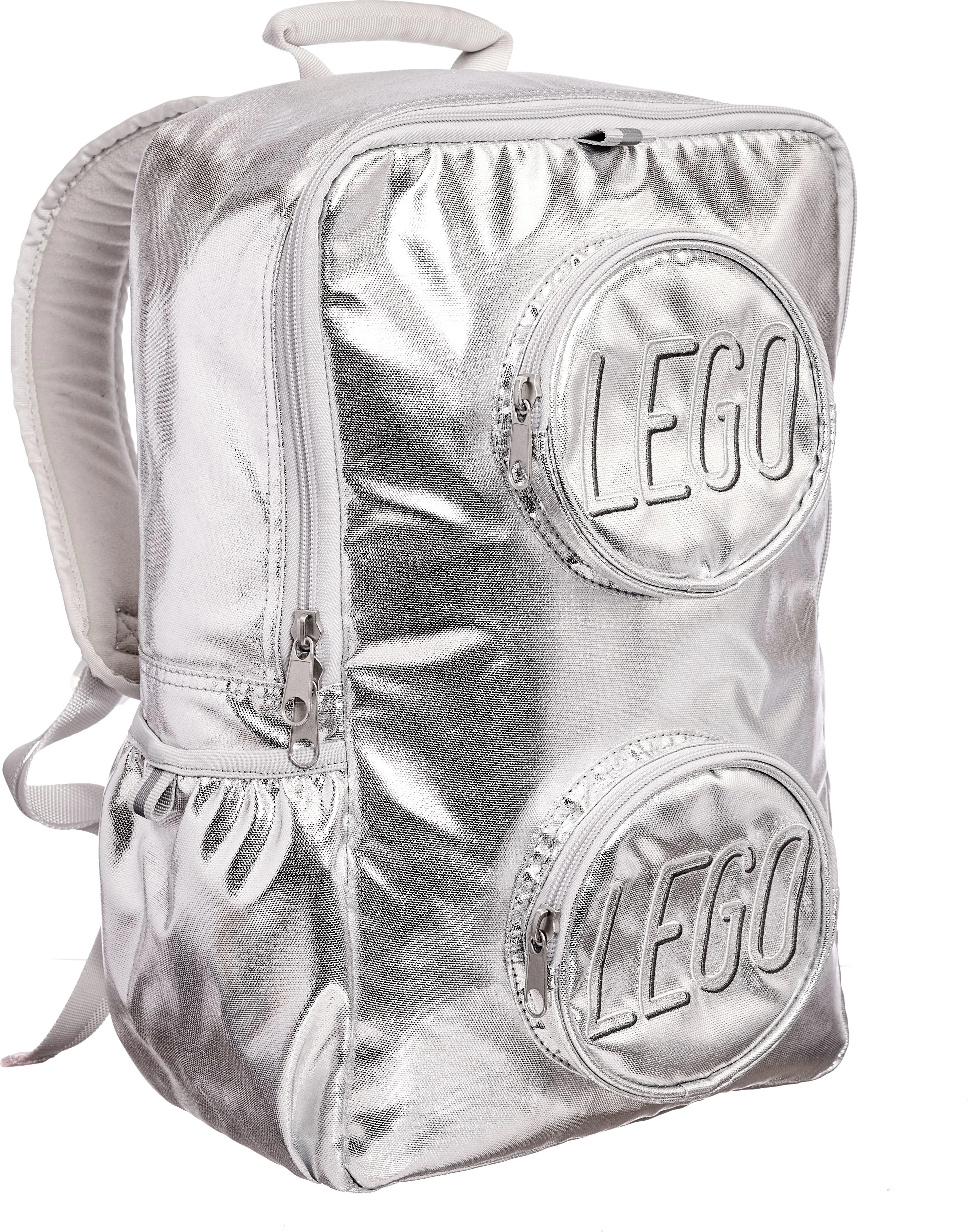LEGO Rugzak in de vorm van een steen - metallic zilver