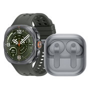 Samsung Galaxy Watch Ultra 2 5G Titanium Zilver/Groen 47mm + Samsung Galaxy Buds4 Pro Wit