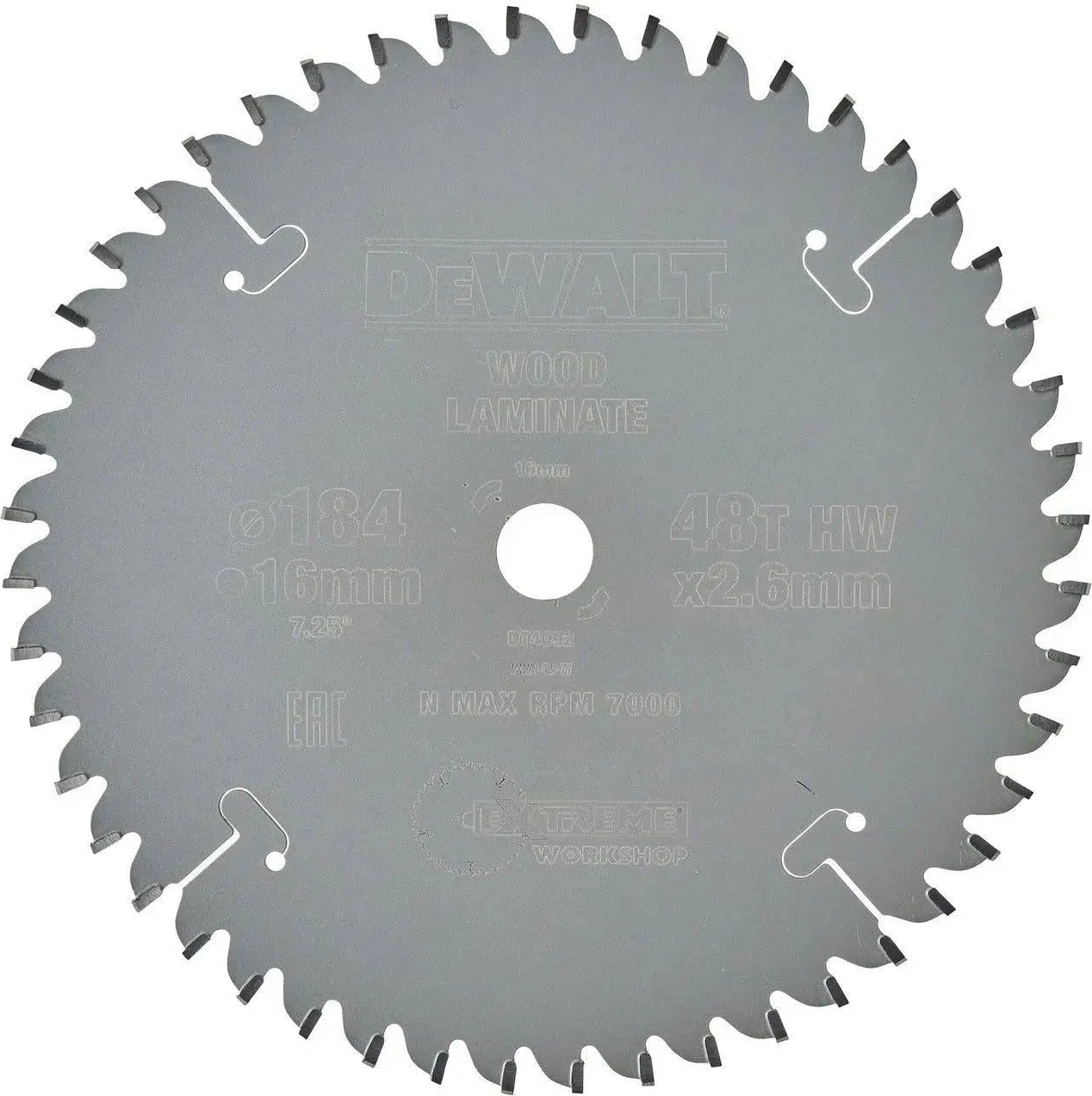 DeWALT Cirkelzaagblad voor Laminaat | Extreme | Ø 184mm Asgat 16mm 48T - DT4092-QZ