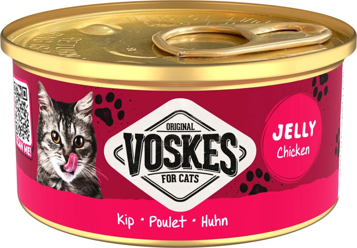 24x Voskes Kattenvoer Nat Gelei Kip 85 gr