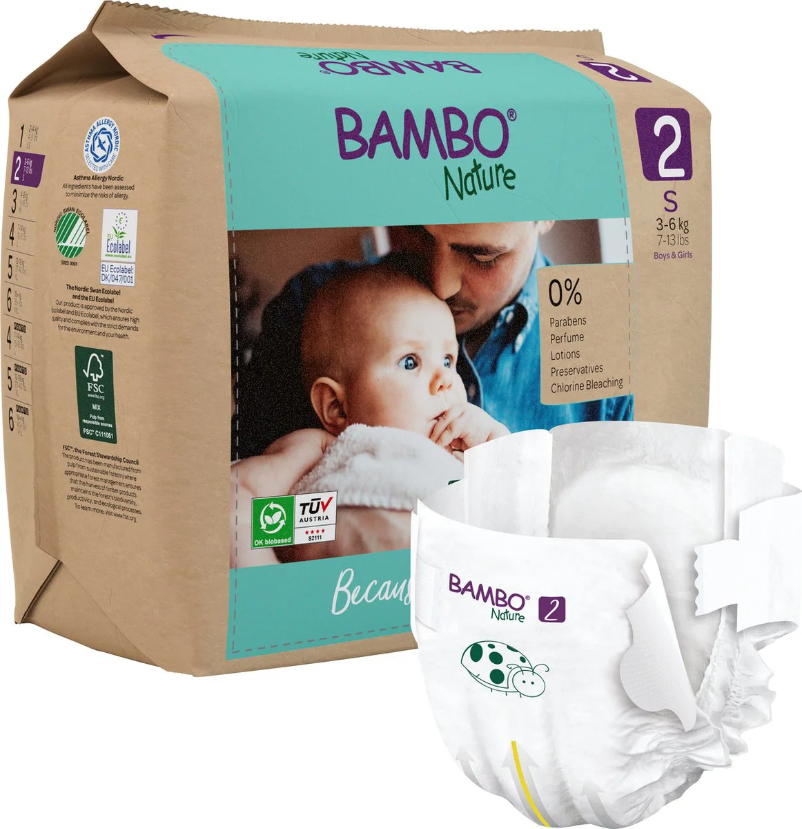 Bambo Nature Maat 2 Luiers S 30ST