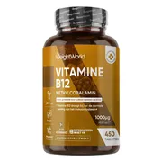 WeightWorld Vitamine B12 tabletten - 1000 mcg - 450 vegan mini-tabletten voor 1+ jaar voorraad