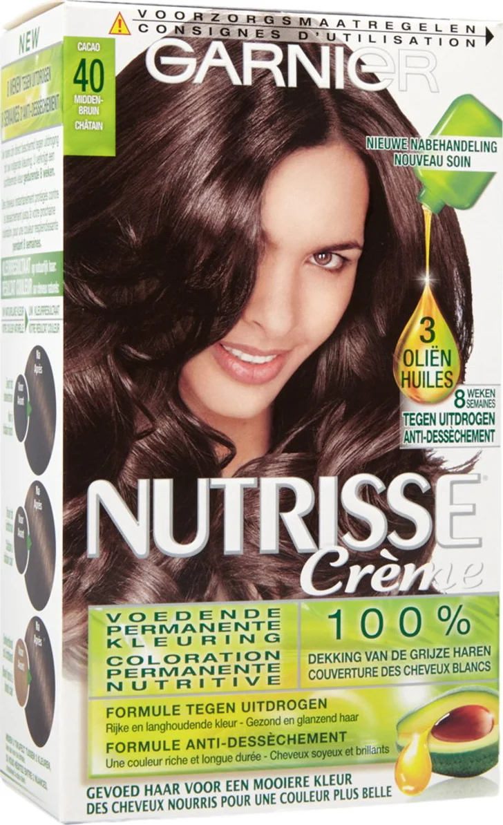 Garnier Nutrisse Ultra Crème Permanente Haarkleuring 4.0 Middenbruin