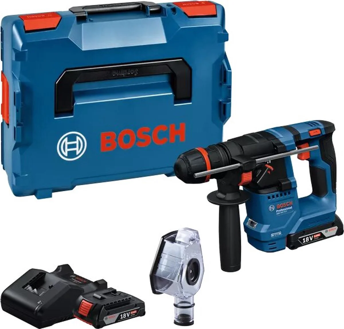 Bosch Professional GBH 18V-18 X Accu boorhamer ONECHUCK SDS-Plus 1,5J 18V 2.0Ah in L-Boxx - 0611927101