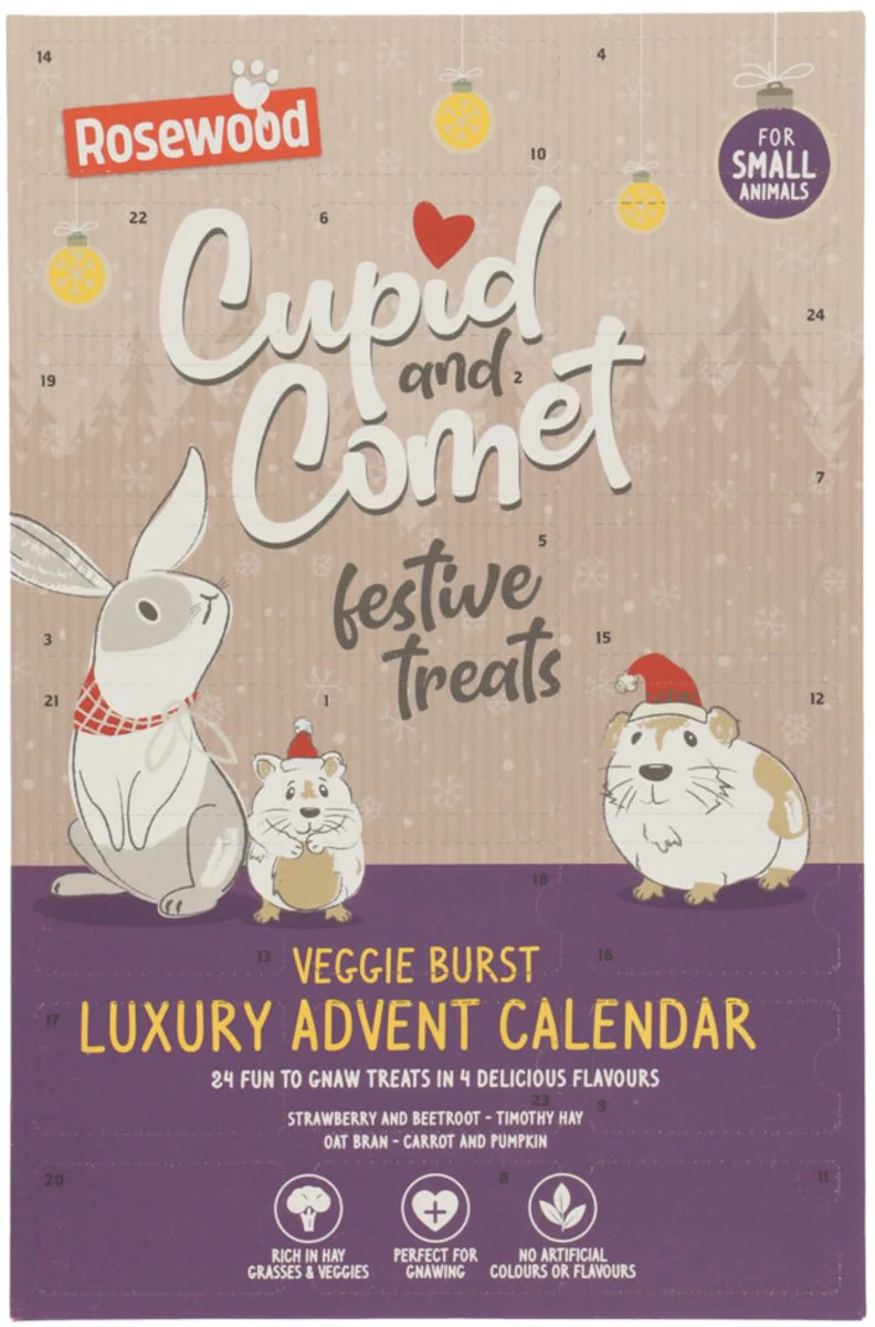 Rosewood Knaagdiersnack Cupid & Comet Adventkalender Veggie Burst 120 gr