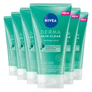 6x NIVEA Derma Skin Clear Gezichtsscrub 150 ml