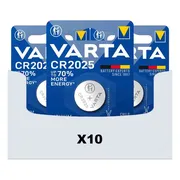 10x Varta Lithium Coin CR2025 Blister